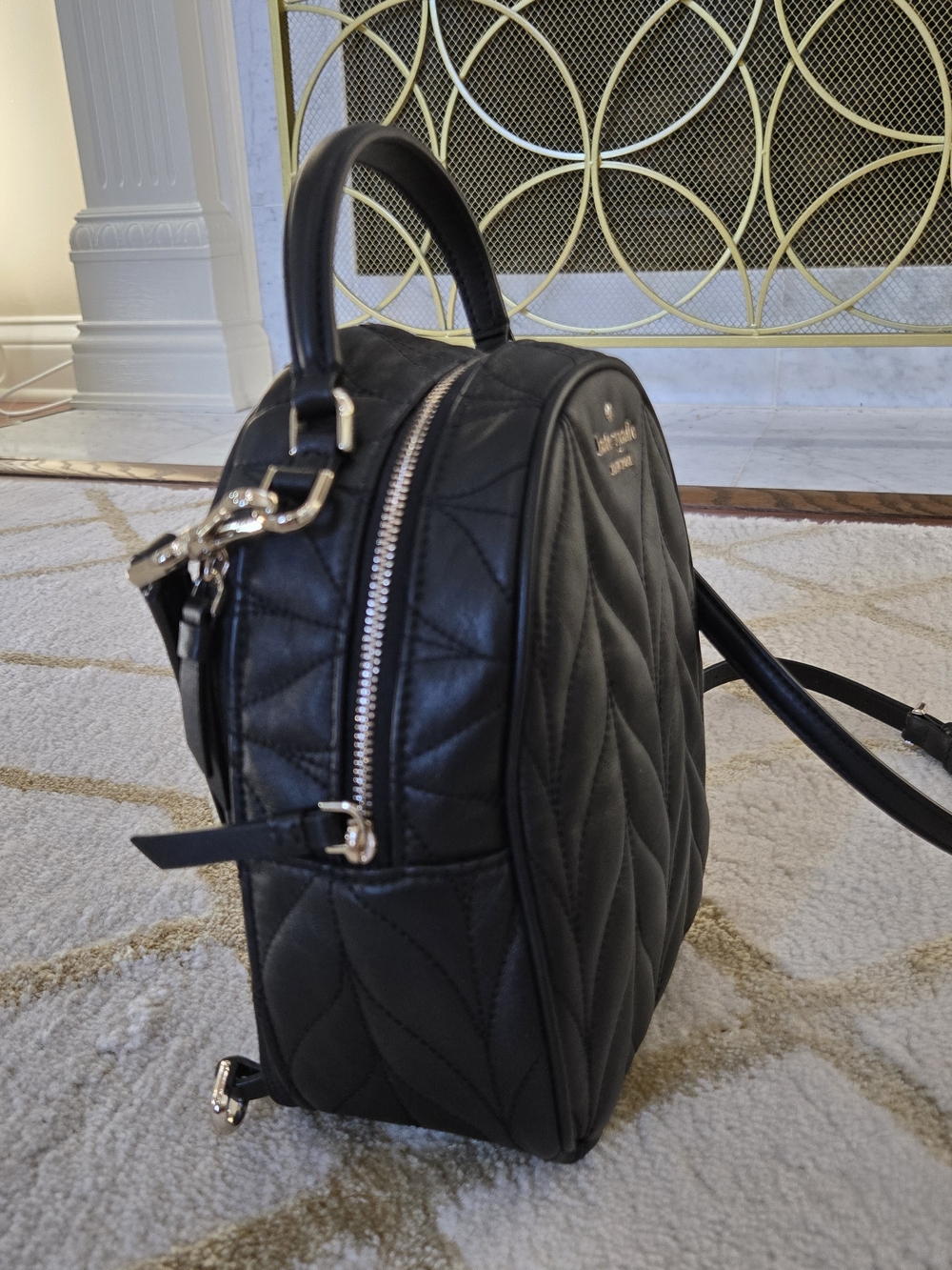 kate spade New York Quilted Black Mini Backpack - Picture 3 of 6